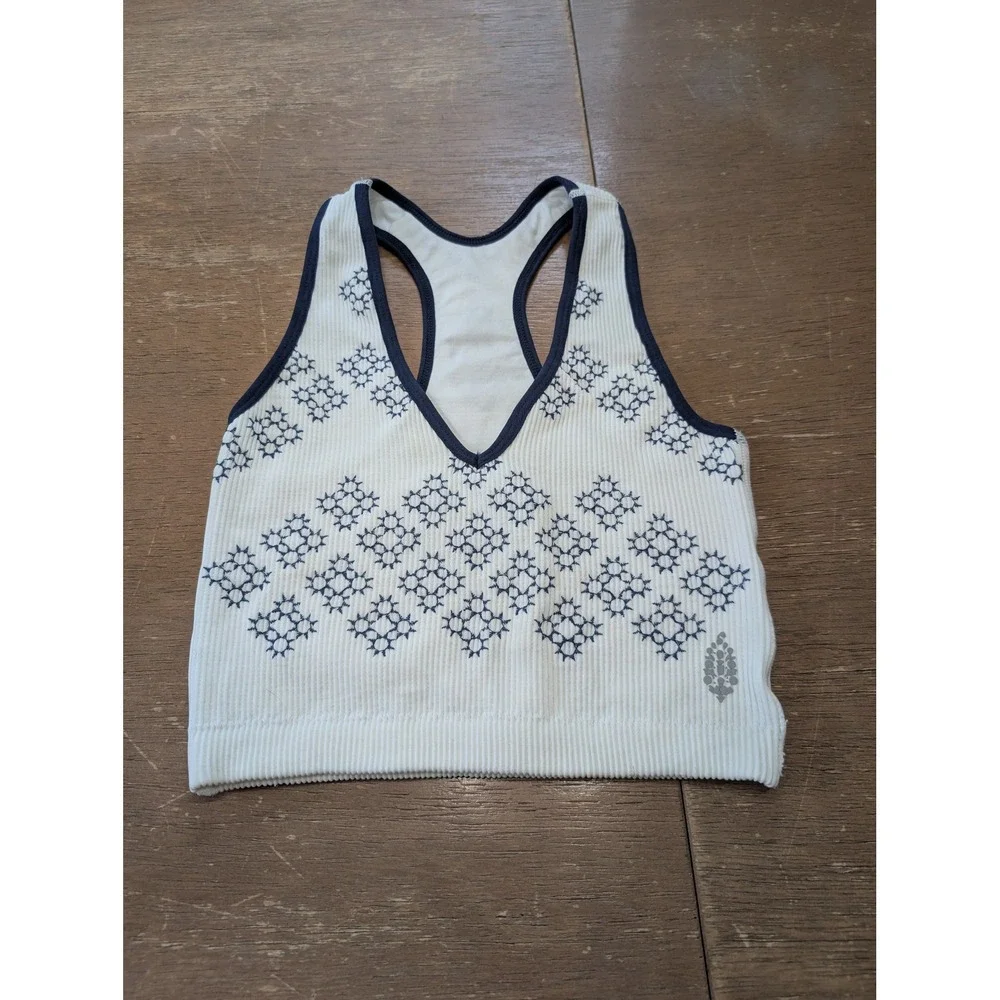 Free People FP Movement Free throw tank Sports Bra Top Women's‎ XS white flake